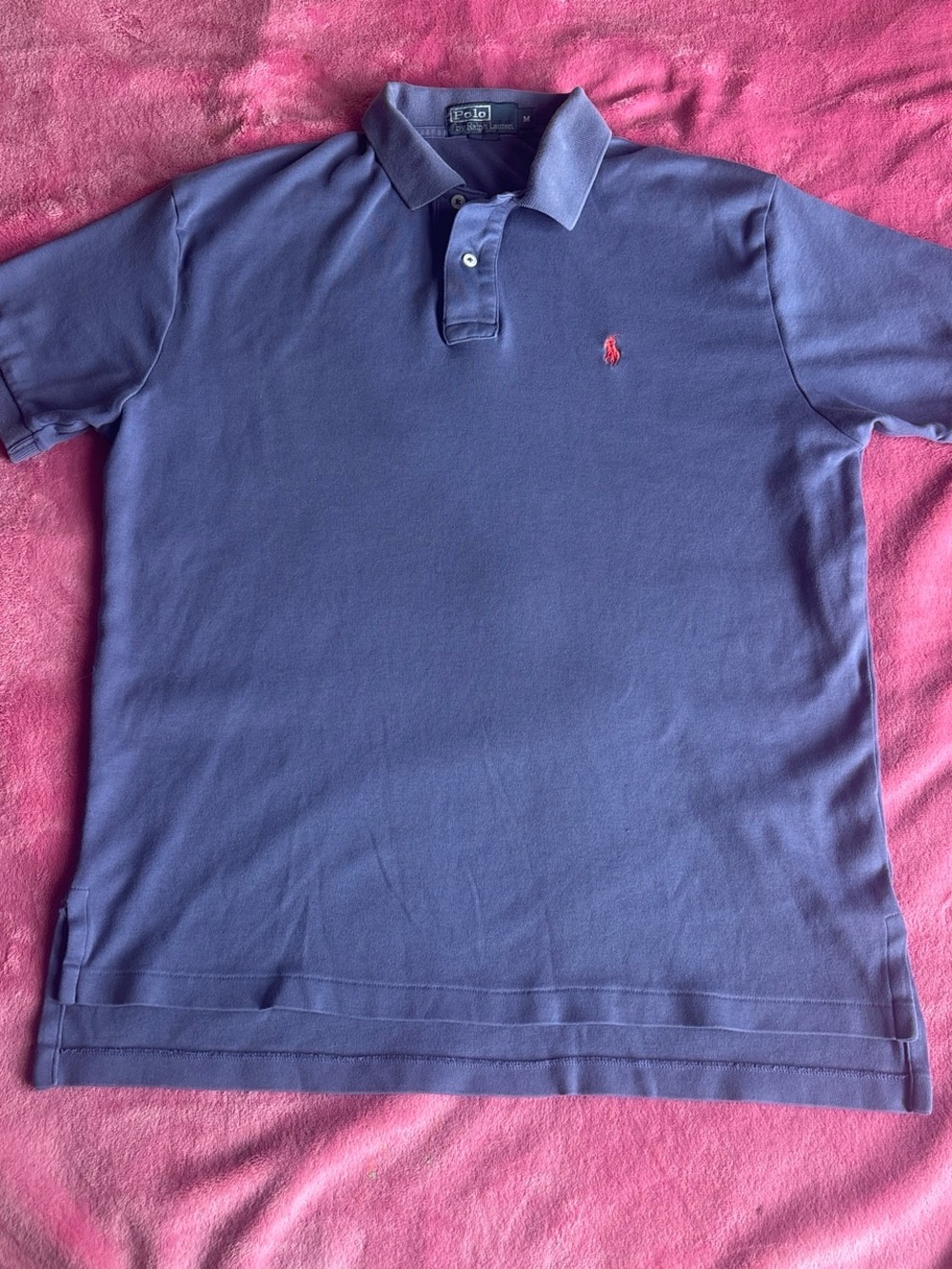 Ralph Lauren Men’s Polo Shirt super soft in Navy Blue with red logo size medium